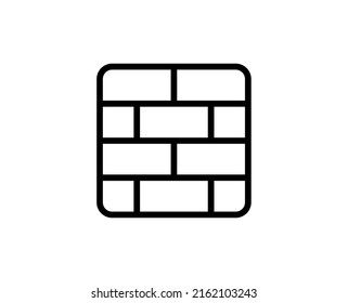 Brick wall premium line icon. Simple high quality pictogram. Modern outline style icons. Stroke vector illustration on a white background. 