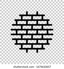 Brick wall, protection logo, outline design. Black symbol on transparent background