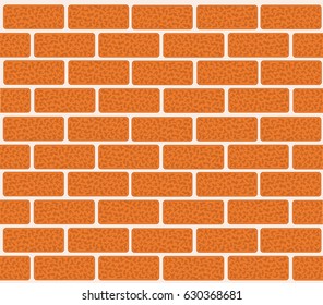 Brick wall of red bricks. Vector illustration for your design.