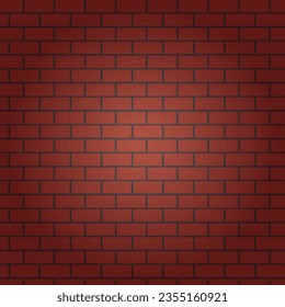 Brick wall in Red Color blocks background for design texture | illustration Vector 
