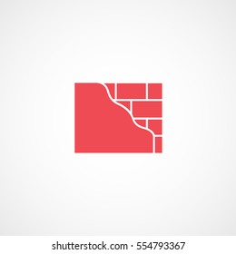 Brick Wall Red Flat Icon On White Background