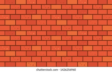 Brick wall, Red orange bricks wall texture background for graphic design, Vector