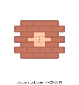 Brick wall renovation flat icon