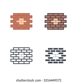 Brick wall renovation service icon