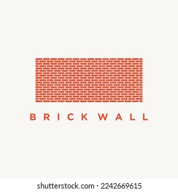 Brick wall rustic logo design icon vector illustration	