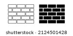Brick wall. Seamless pattern of bricklaying. Isolated vector illustration on white background.