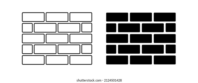 Brick wall. Seamless pattern of bricklaying. Isolated vector illustration on white background.