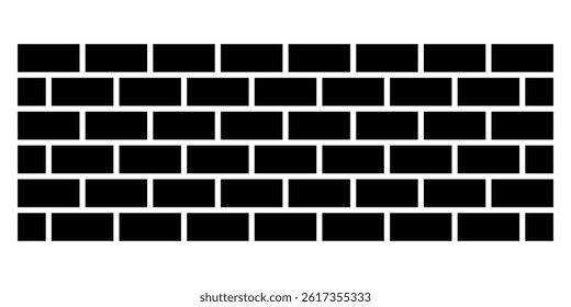 Brick wall seamless pattern of bricklaying vector illustration isolated on white background.