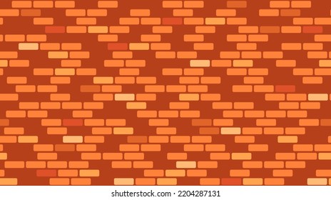 Brick wall seamless pattern. Brown brickwork repeating texture. Bricks masonry background. Vector wallpaper.