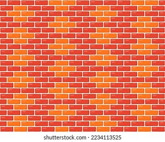 Brick wall seamless pattern. Brown decorative brickwork repeating texture. Bricks masonry background. Vector 