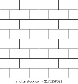 brick wall seamless pattern drawing. random brick. texture interior background line art. set of graphics elements drawing for architecture and landscape design.