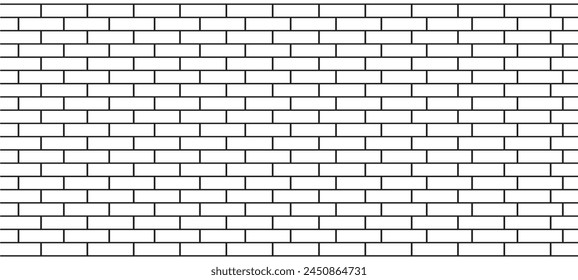 brick wall seamless pattern drawing. random brick. texture interior background line art. set of graphics elements drawing for architecture and landscape design.