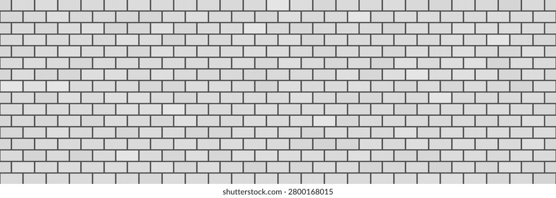 Brick wall seamless pattern. Grey ceramic stone tile, black and white brickwall vector illustration, old brick house construction wallpaper, flat simple rectangle block floor