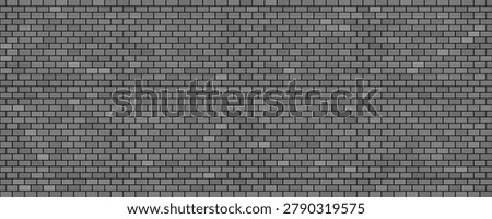 Brick wall seamless pattern. Grey ceramic stone tile, black and white brickwall vector illustration, old brick house construction wallpaper, flat simple rectangle block floor
