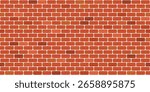 Brick wall seamless pattern. House wall brick stone background. Red wallpaper texture. Building tile surface. Rectangle blocks seamless pattern. Vintage abstract vector illustration.
