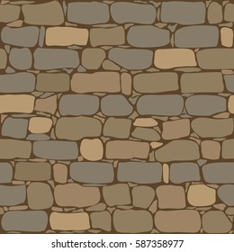 Brick wall seamless pattern. Old wall background. Flat vector illustration