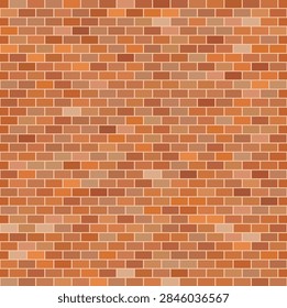 Brick wall seamless pattern. Red ceramic stone tile, brown brickwall vector illustration, old brick house construction wallpaper, flat simple rectangle block floor
