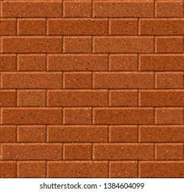 Brick wall seamless pattern. Repeating texture of brickwork. Vector illustration.