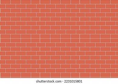 Brick wall, seamless pattern. Terracotta color. Construction. For website design, photo phones, packaging, wrapping paper, textiles, wallpaper. Vector illustration