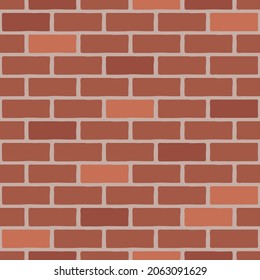 Brick wall seamless pattern. Vector illustration in flat style