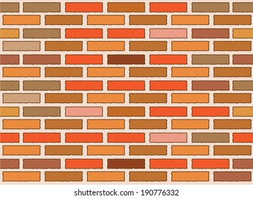 Brick wall seamless Vector illustration background.