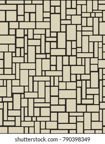 brick wall seamless. Vector illustration background. Organic Rounded Jumble Shapes. Abstract Geometric beige Pattern.