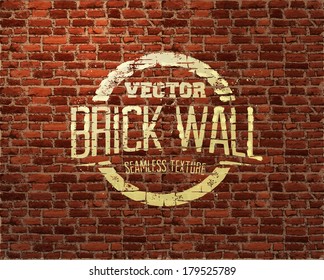 Brick wall seamless vector pattern