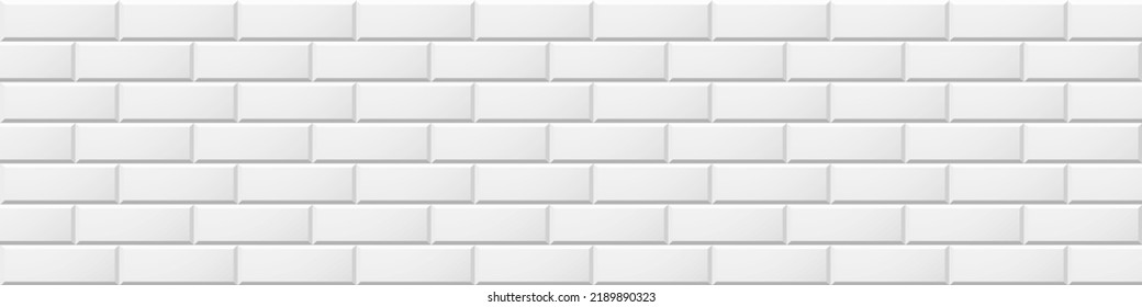 Brick wall seamless white background. Geometric simple repeatalbe pattern. Endless stone texture. Banner, poster, card cover.