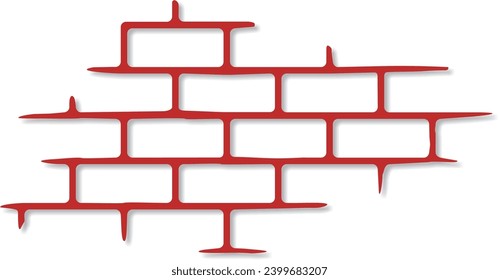Brick wall, brick seams, construction work