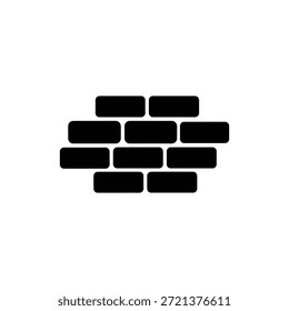 Sección de pared de ladrillo blanco y negro simple material de construcción icono