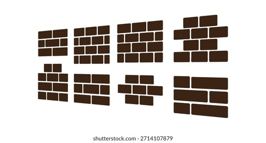 Silueta de pared de ladrillo en negro | Vector de ilustración de patrón de construcción Formato