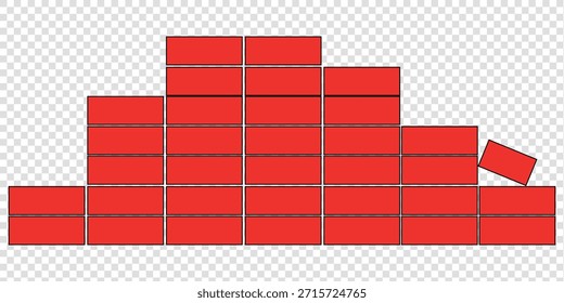 Silueta de pared de ladrillo en negro | Vector de ilustración de patrón de construcción Formato