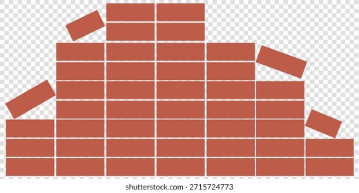 Silueta de pared de ladrillo en negro | Vector de ilustración de patrón de construcción Formato