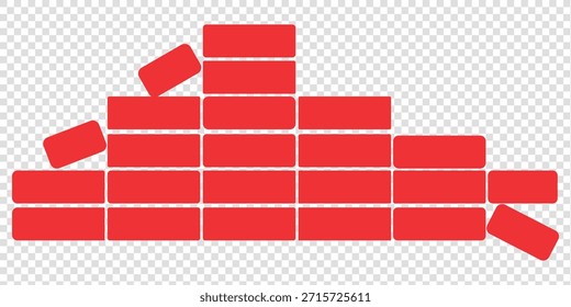 Silueta de pared de ladrillo en negro | Vector de ilustración de patrón de construcción Formato