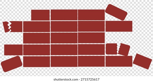 Silueta de pared de ladrillo en negro | Vector de ilustración de patrón de construcción Formato