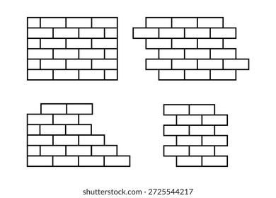 Brick Wall Silhouette. Ziegelsymbol.