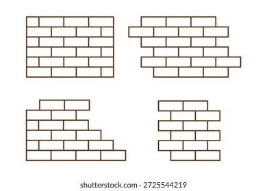 Brick Wall Silhouette. Ziegelsymbol.