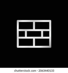 Brick Wall silver plated metallic icon