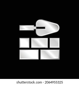 Brick Wall silver plated metallic icon