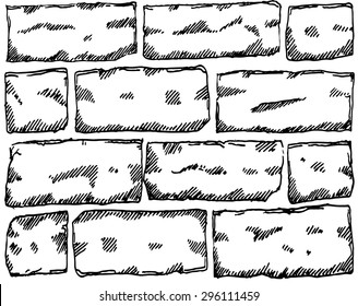 Brick Wall Sketch Vector Illustration Stock Vector (Royalty Free ...