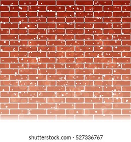 brick wall with snow. vector illustration