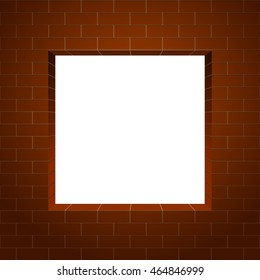 Brick wall square frame. Vector illustration 