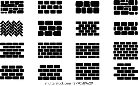 Brick wall stone texture pattern collection for construction design projects