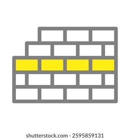 Brick Wall Structure with Highlighted Bricks