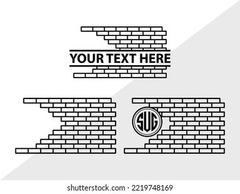 Ilustración de vectores imprimibles SVG en pared de ladrillo