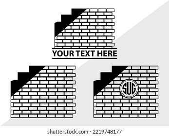Brick Wall SVG Printable Vector Illustration