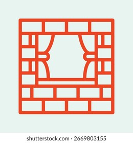 Brick wall symbol artwork trendy useful vector Illustration design stunning colorful background.eps