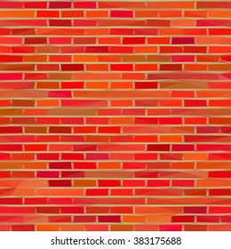 Brick Wall Texture, Abstract Low Poly Background for Design. Vector