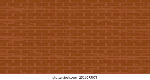 Brick Wall Texture with Brown and Reddish-Brown Clay Bricks in Offset Pattern