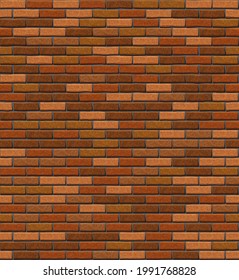 Brick wall texture pattern. Seamless vector illustration